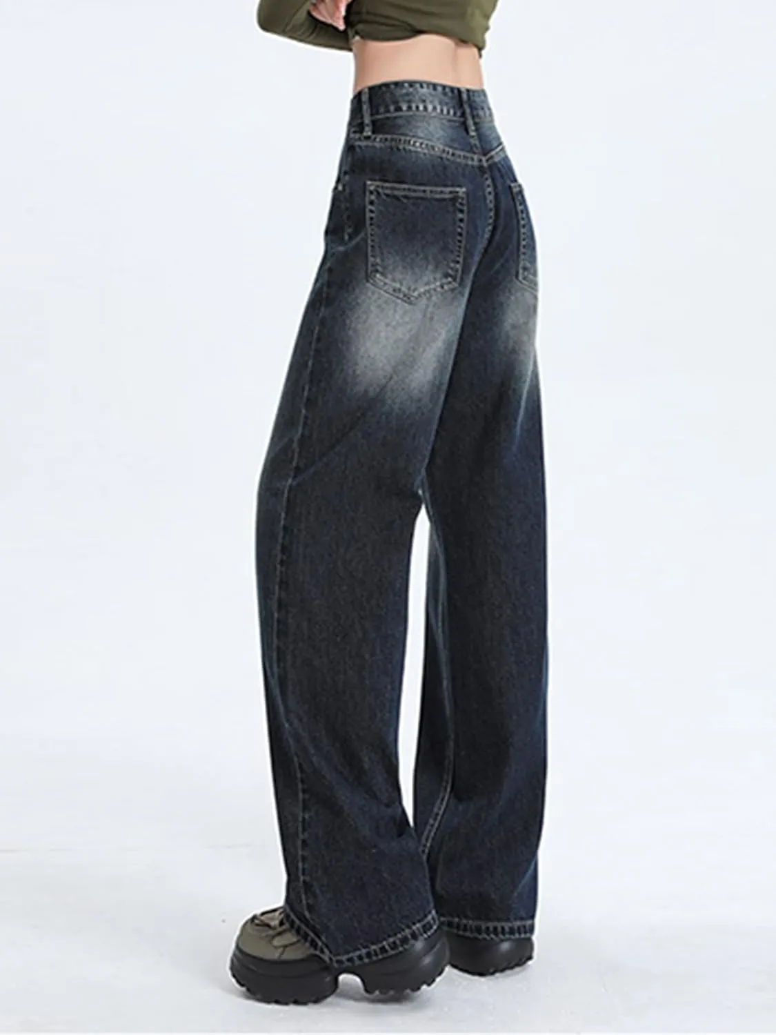 Wide Leg Jeans for Women High Waist Straight Leg Denim Pants Baggy Casual Loose Boyfriends Trousers Y2K