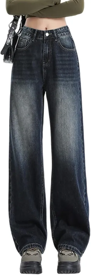Wide Leg Jeans for Women High Waist Straight Leg Denim Pants Baggy Casual Loose Boyfriends Trousers Y2K