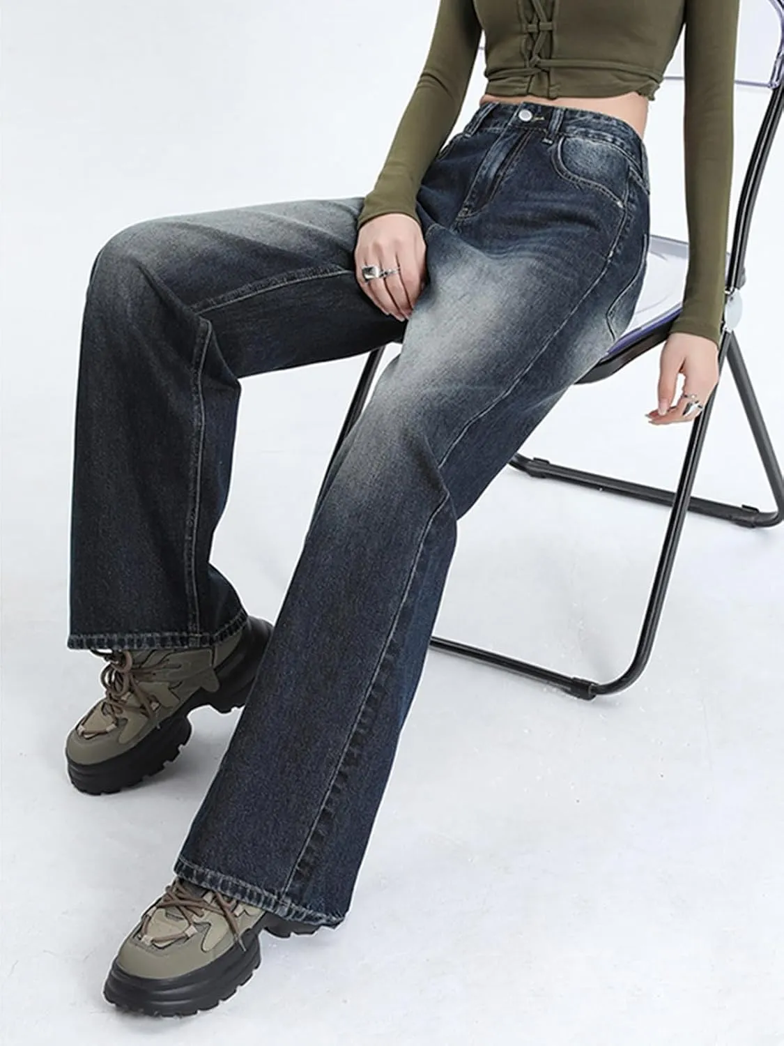 Wide Leg Jeans for Women High Waist Straight Leg Denim Pants Baggy Casual Loose Boyfriends Trousers Y2K