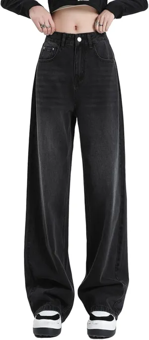 Wide Leg Jeans for Women High Waist Straight Leg Denim Pants Baggy Casual Loose Boyfriends Trousers Y2K