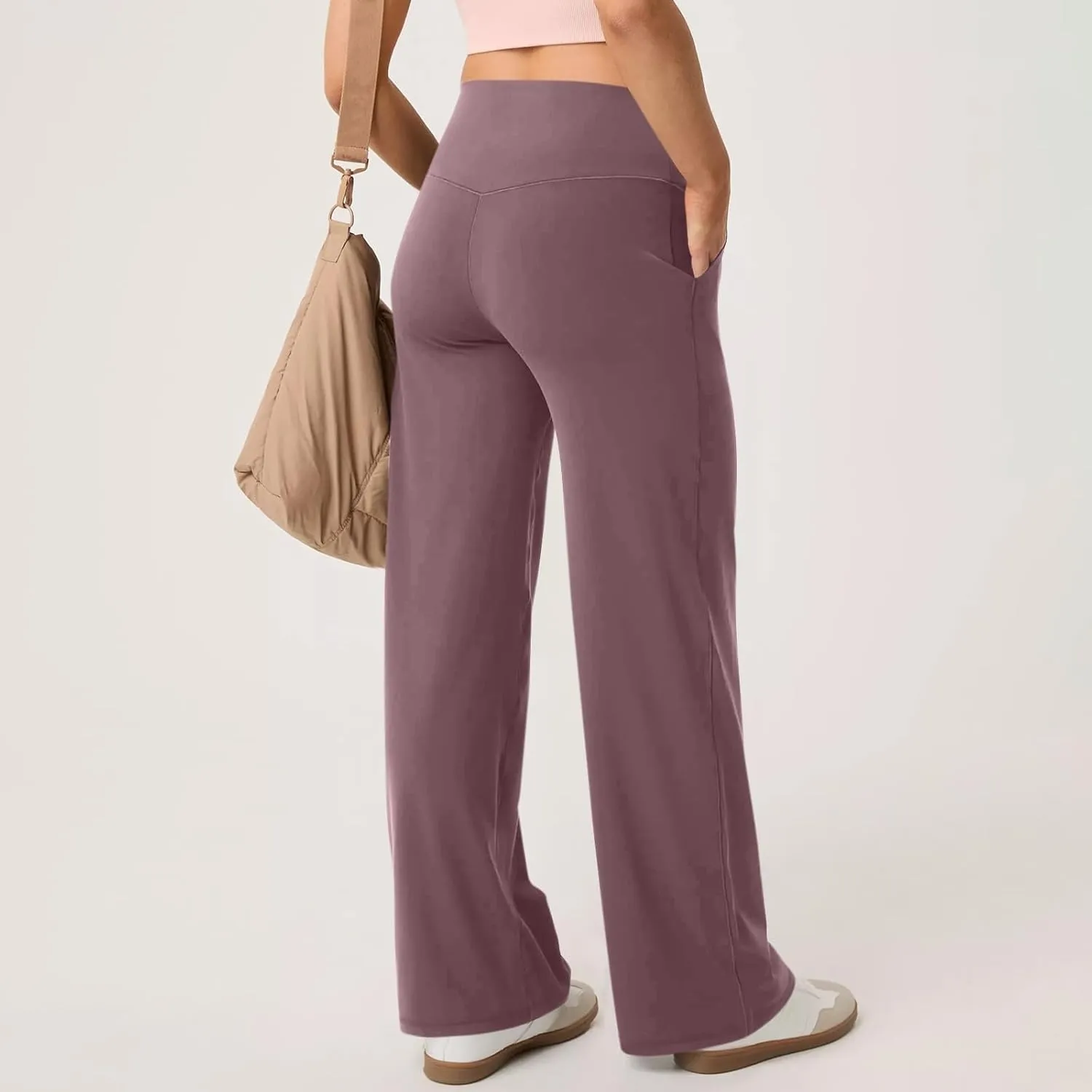 Wide Leg Pants Woman High Waist Yoga Pants with Pockets Loose Stretch Dress Work Sweatpants Casual Lounge