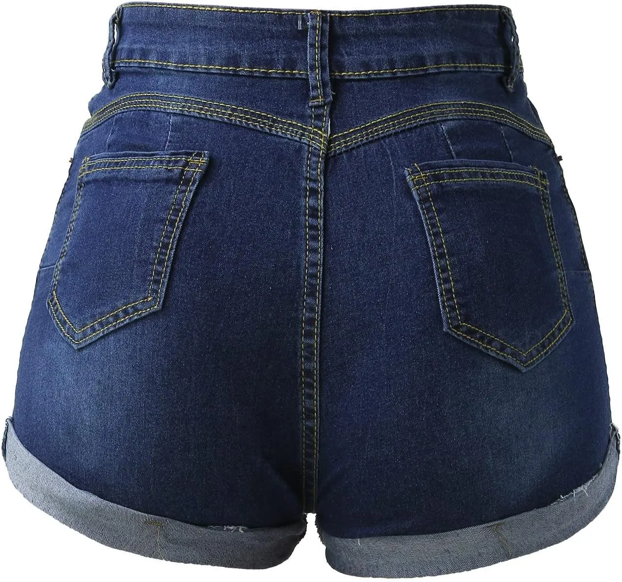 Women Jeans Shorts Pants Overalls Stretch-Free Slim Hole Distressed Casual Fit Hot Trousers