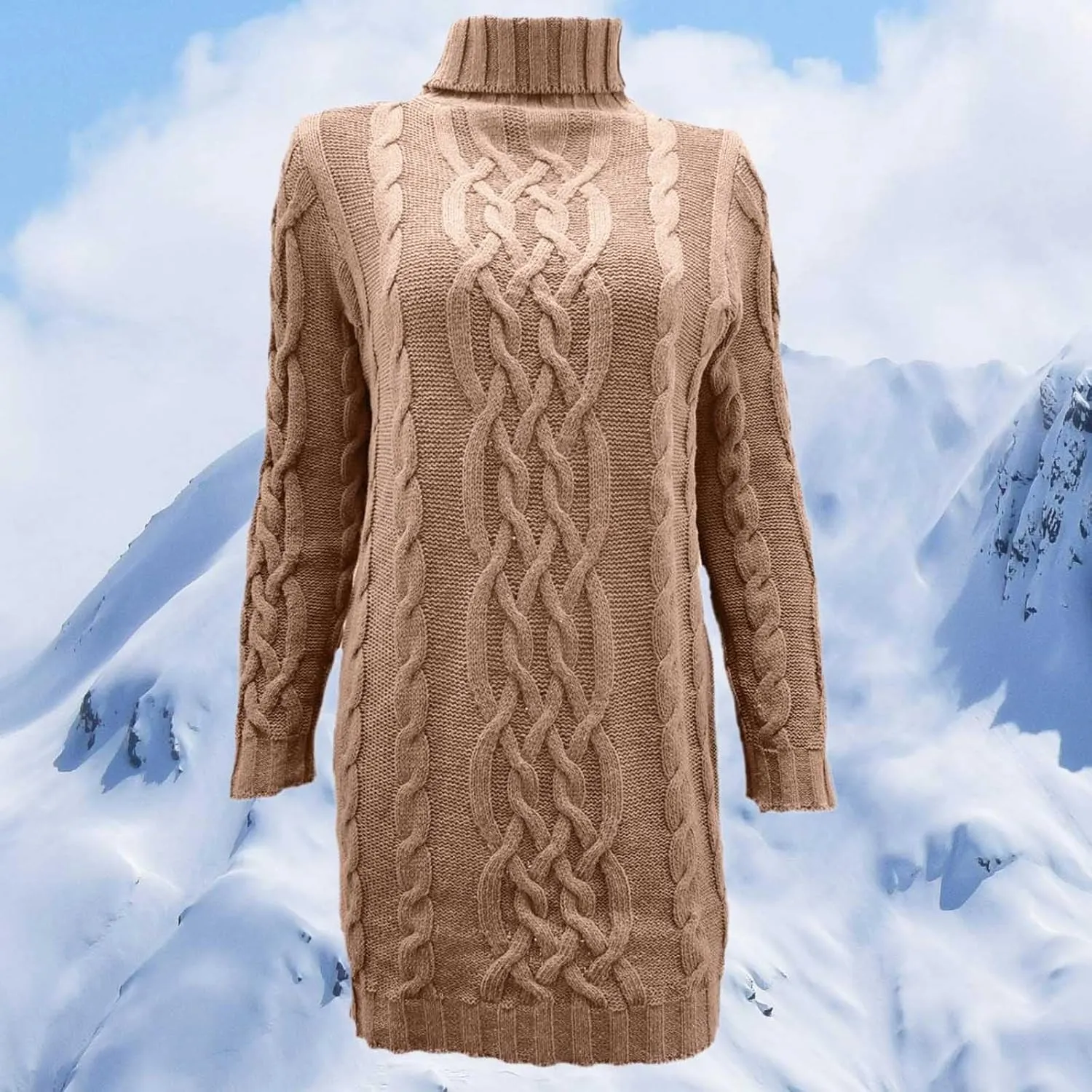 Women Oversized Sweaters Long Sleeve Knit Blouse Cozy Pullover Casual Turtleneck Sweater Trendy Winter Outfits