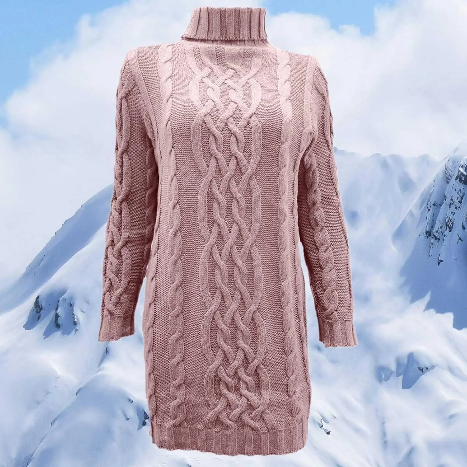 Women Oversized Sweaters Long Sleeve Knit Blouse Cozy Pullover Casual Turtleneck Sweater Trendy Winter Outfits