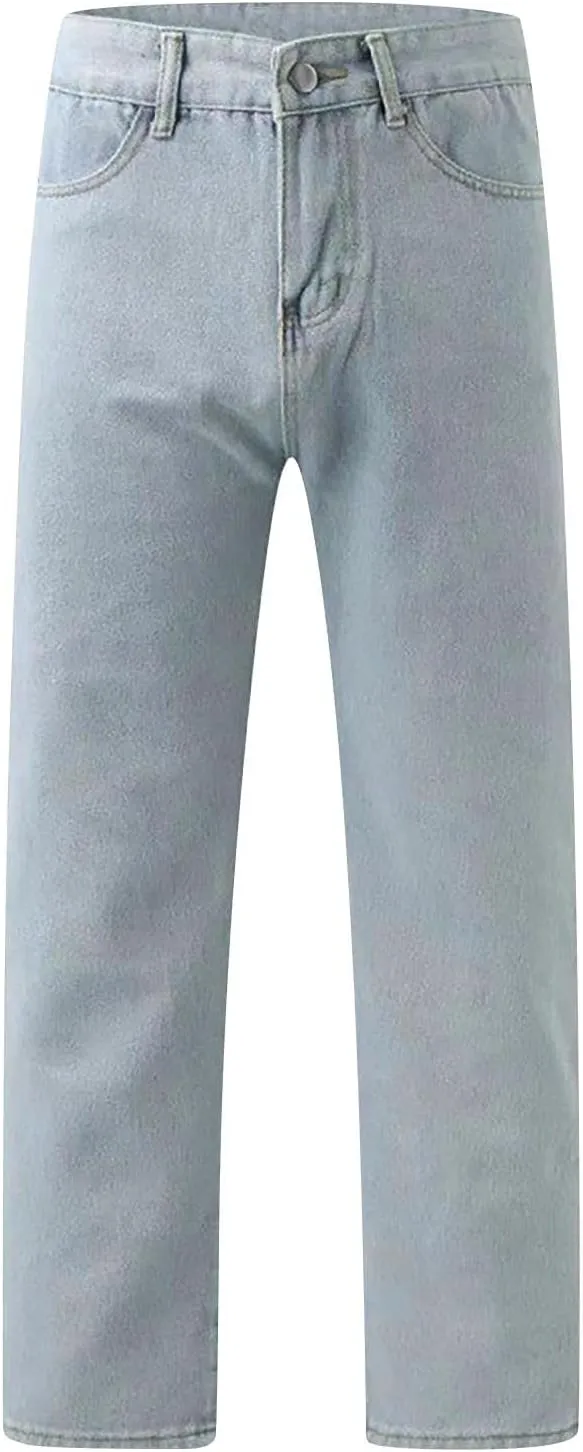 Women Sweatpants Jeans Y2K Baggy Denim Pants Streetwear Trendy High Waisted Wide Leg Boyfriend Jeans with Pockets