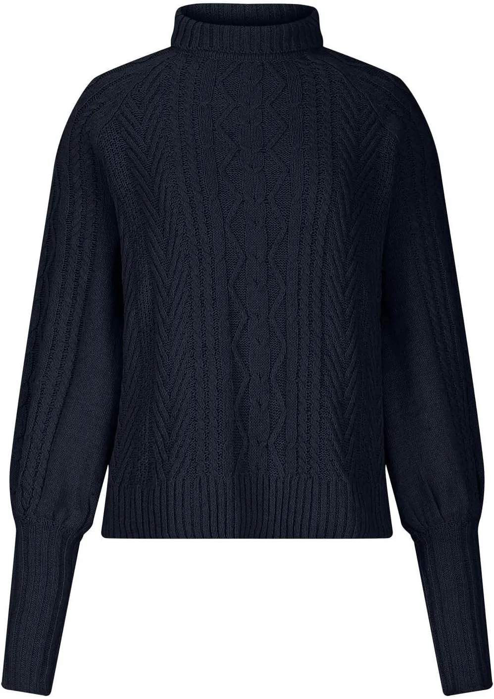Womens Cable Knit Sweaters, Crewneck Long Sleeve Pullover Tops Casual Chunky Knitted Sweater