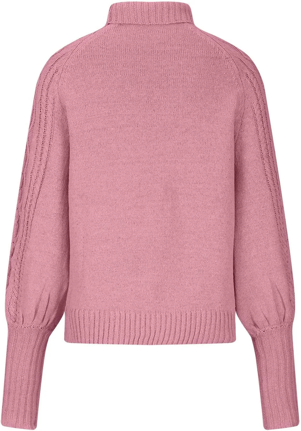 Womens Cable Knit Sweaters, Crewneck Long Sleeve Pullover Tops Casual Chunky Knitted Sweater