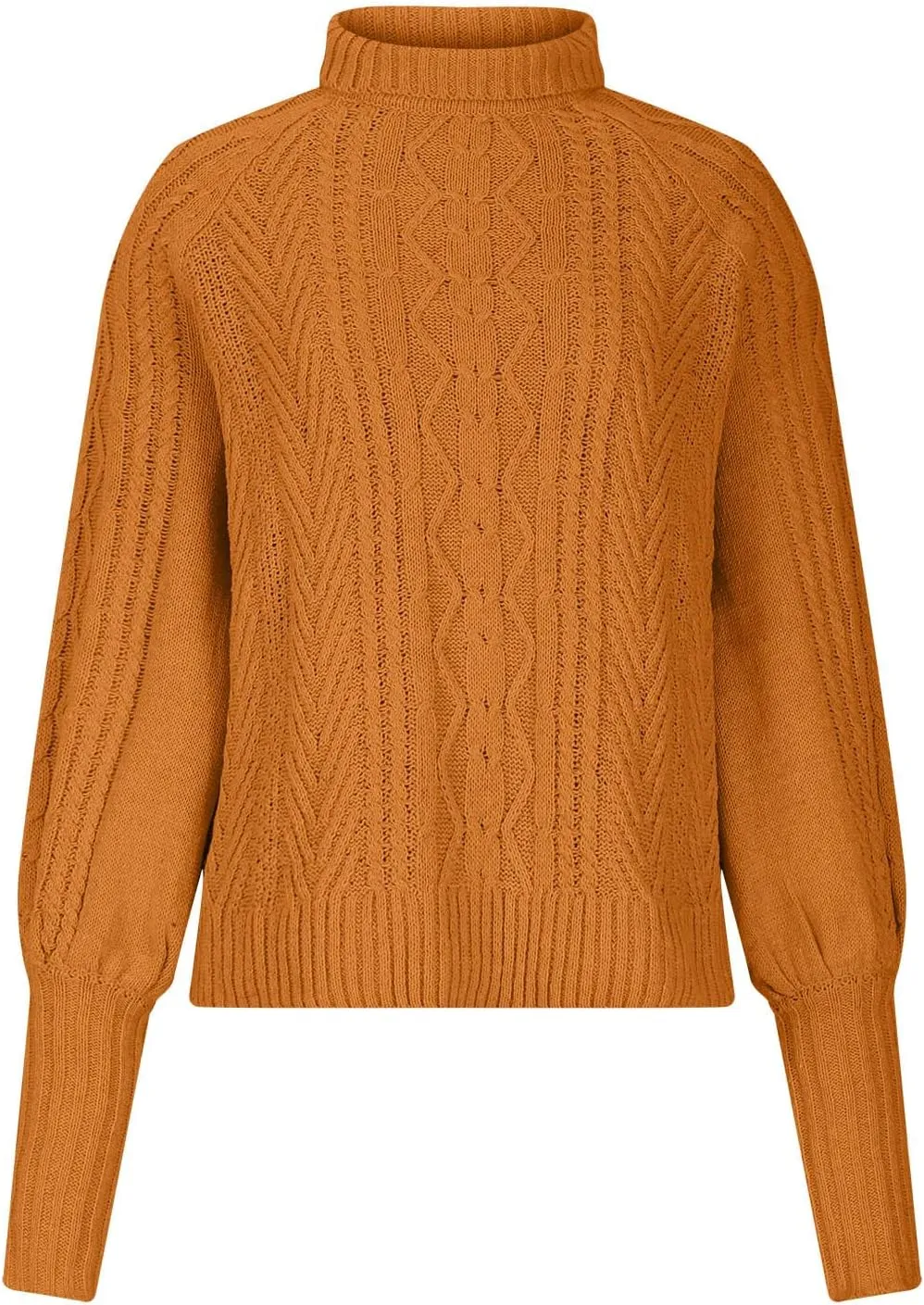 Womens Cable Knit Sweaters, Crewneck Long Sleeve Pullover Tops Casual Chunky Knitted Sweater