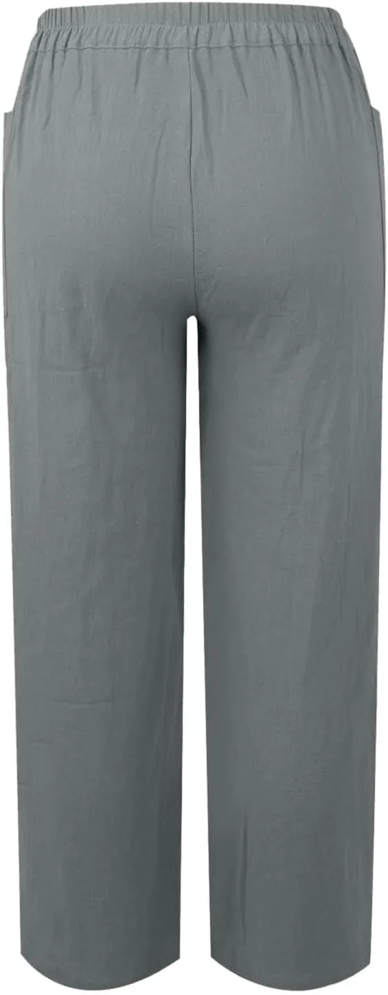 Womens Capri Pants Summer Trendy Casual Elastic Waist Cropped Trouser Resort Wear Beach Vacation Capris Clothes