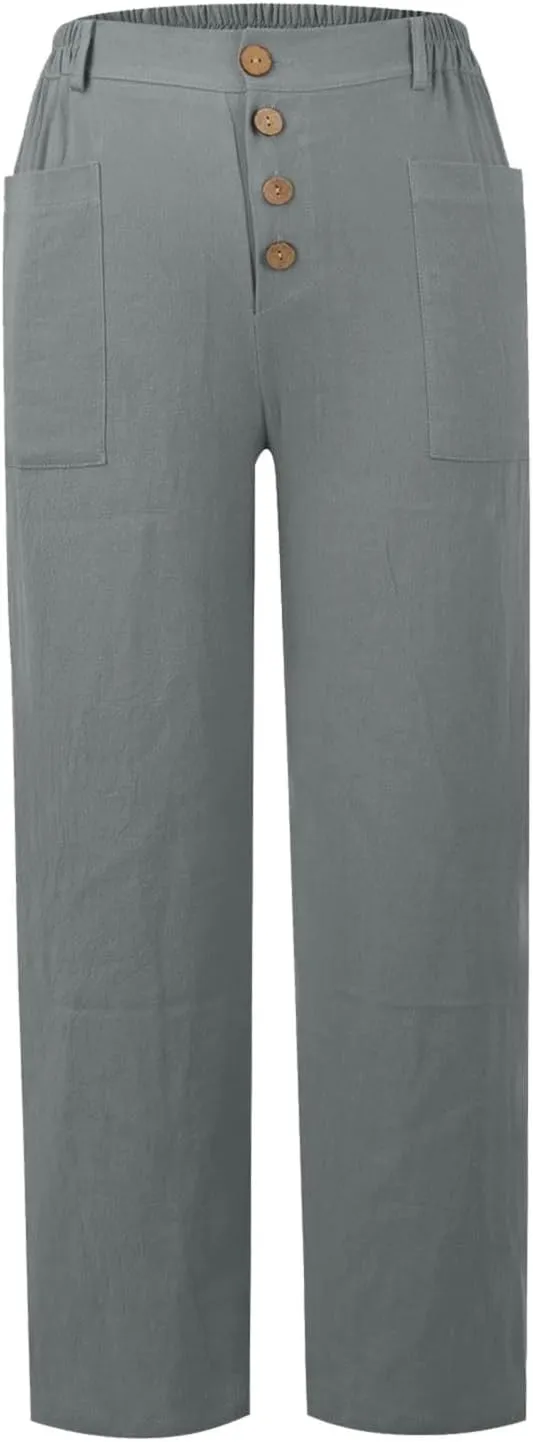 Womens Capri Pants Summer Trendy Casual Elastic Waist Cropped Trouser Resort Wear Beach Vacation Capris Clothes