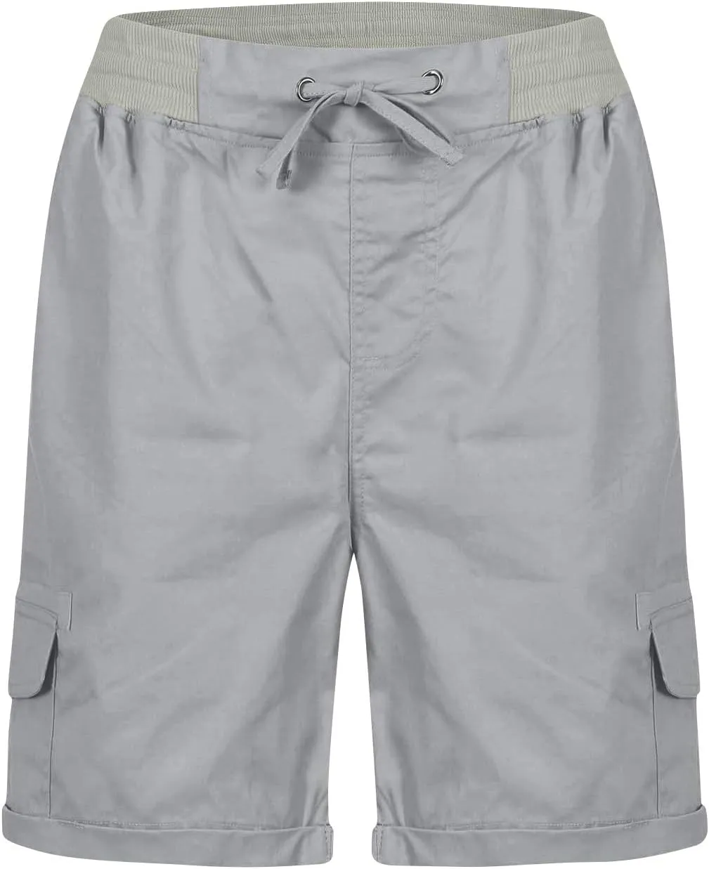Womens Cargo Shorts 2025 Summer Casual Elastic High Waisted Drawstring Shorts Dressy Cotton Short Pants with Pocket