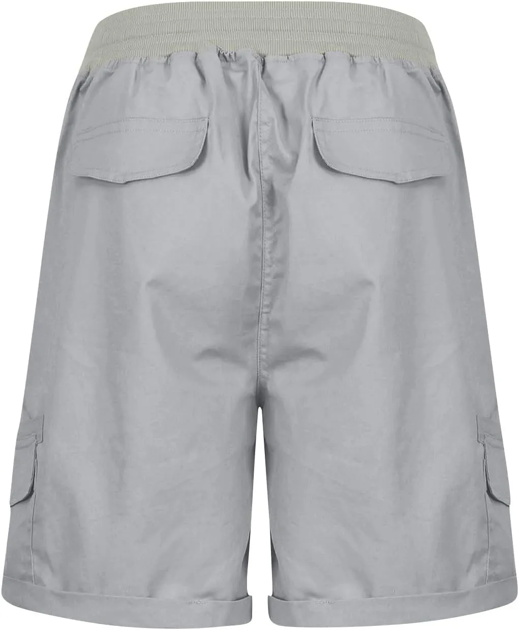 Womens Cargo Shorts 2025 Summer Casual Elastic High Waisted Drawstring Shorts Dressy Cotton Short Pants with Pocket