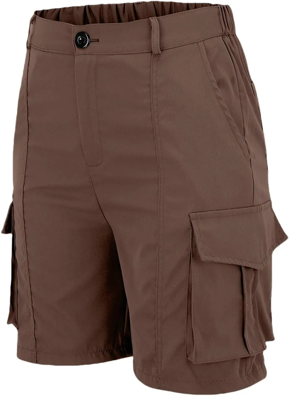 Women's Cargo Shorts Casual Quick Dry Lightweight High Waisted Button Shorts with Pockets Summer Outdoor Hiking Outfit