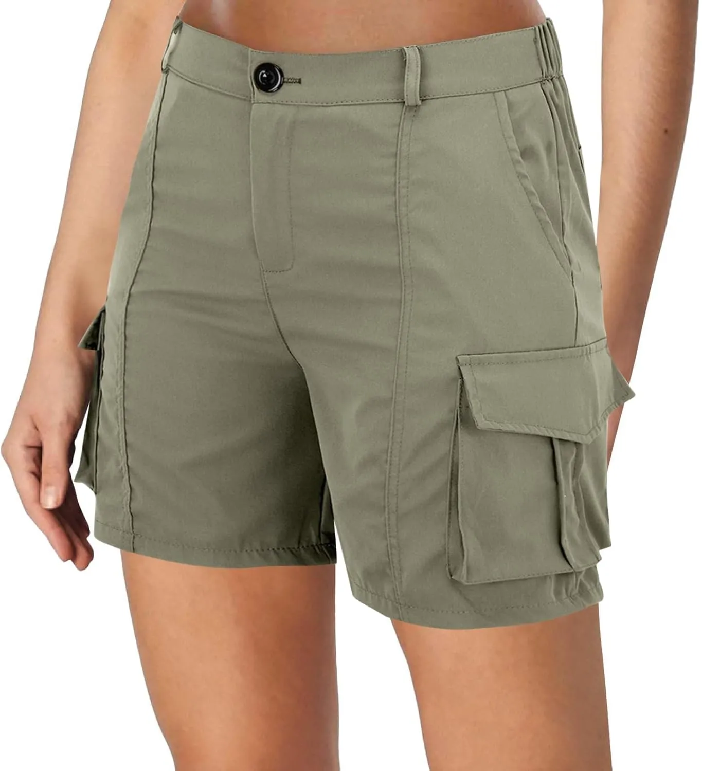 Womens Cargo Shorts Trendy Summer 2025 Casual High Waisted Work Shorts Retro Loose Outdoor Hiking Shorts with Pockets