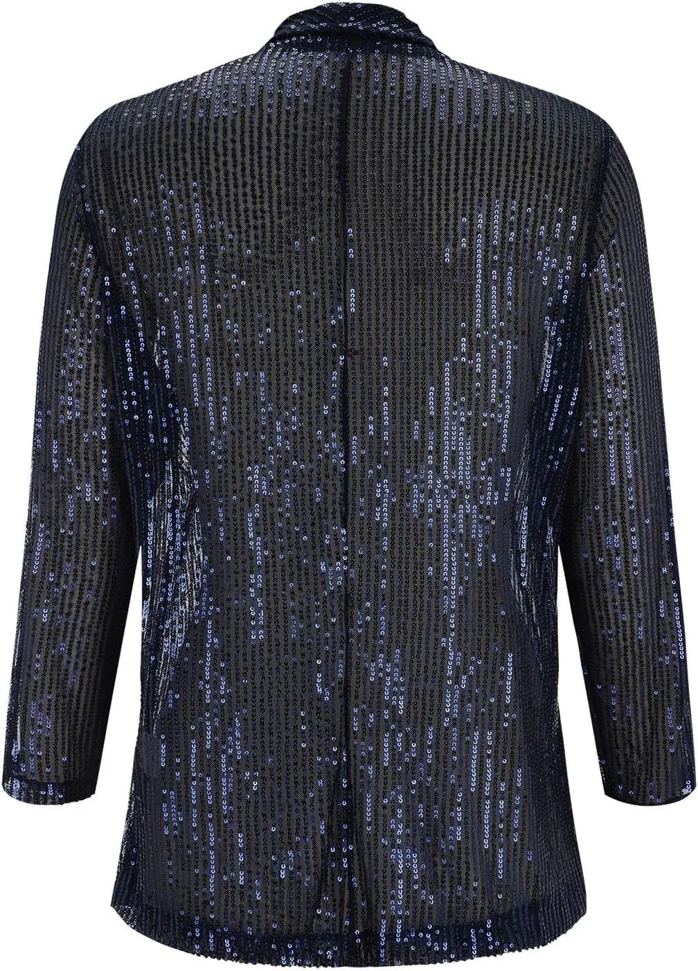 Womens Casual Open Front Sequin Blazer Jackets Cardigan Glitter Long Sleeve Slim Shawl Collar Sparkly Cardigan Coat
