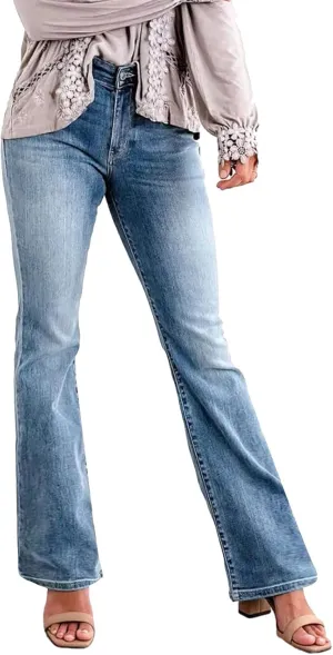 Women's High Rise Skinny Stretch Ripped Jeans High Waisted Denim Pants Plus Size Relaxed Fit Straight Leg Jean