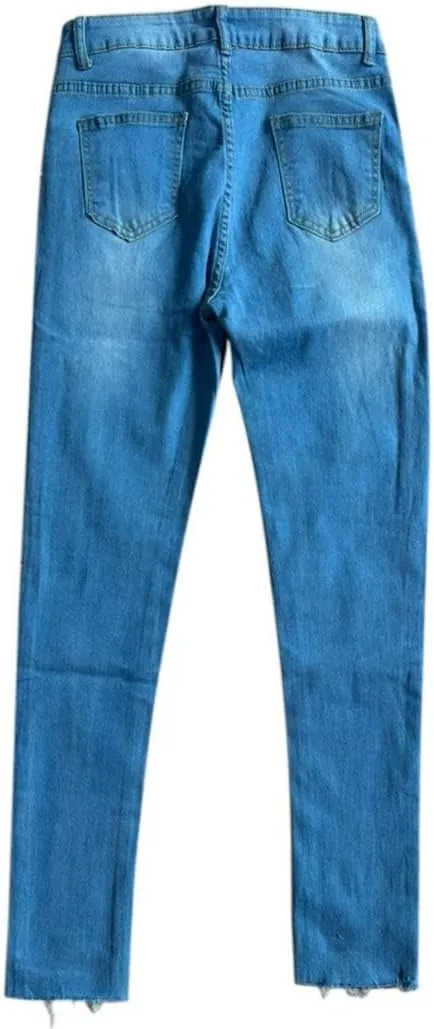 Womens High Waisted Skinny Jeans Blue Sexy Trendy Pencil Jeans Slim Stretchy Denim Pants for Women 2025
