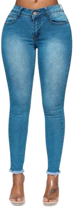 Womens High Waisted Skinny Jeans Blue Sexy Trendy Pencil Jeans Slim Stretchy Denim Pants for Women 2025
