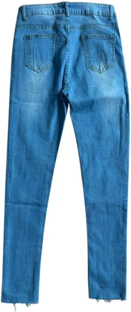 Womens High Waisted Skinny Jeans Blue Sexy Trendy Pencil Jeans Slim Stretchy Denim Pants for Women 2025