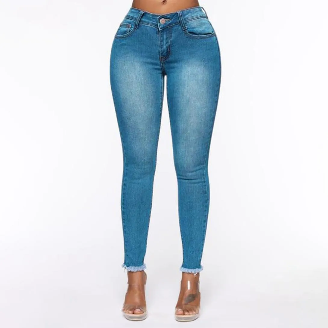 Womens High Waisted Skinny Jeans Blue Sexy Trendy Pencil Jeans Slim Stretchy Denim Pants for Women 2025