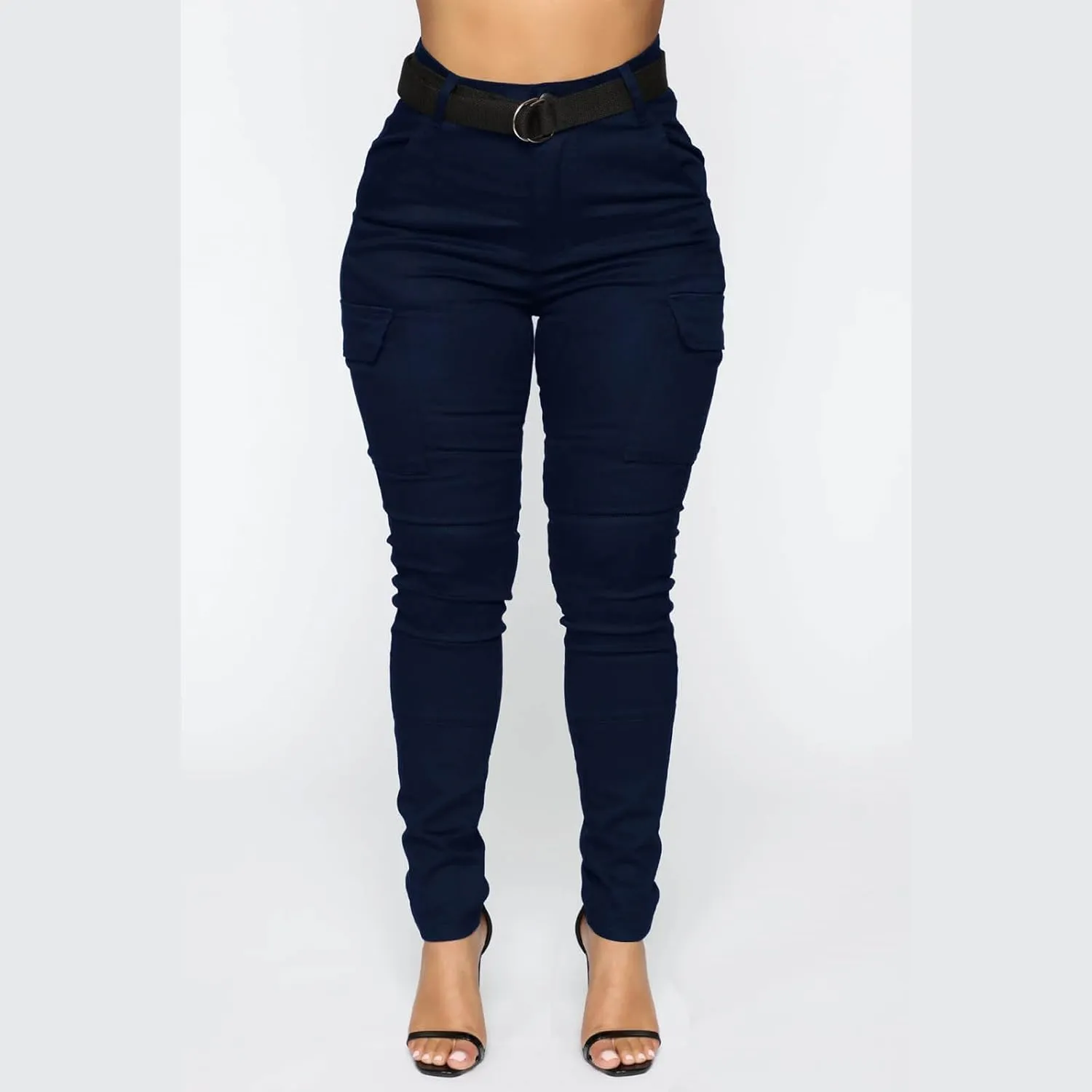 Women's High Waisted Skinny Jeans Slim Fit Casual Summer Outdoor Butt Lifting Tummy Control Stretch Denim Cargo Pants