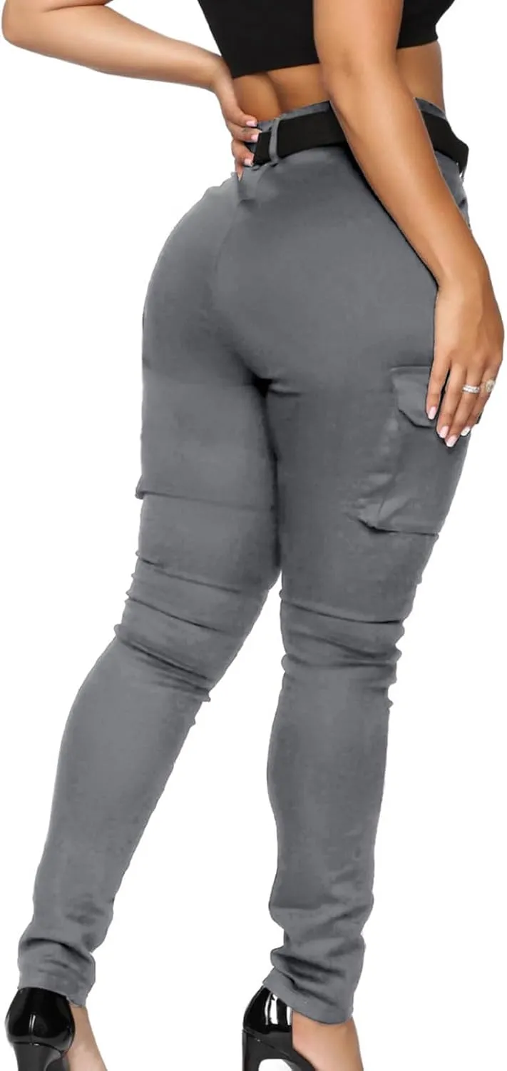 Women's High Waisted Skinny Jeans Slim Fit Casual Summer Outdoor Butt Lifting Tummy Control Stretch Denim Cargo Pants