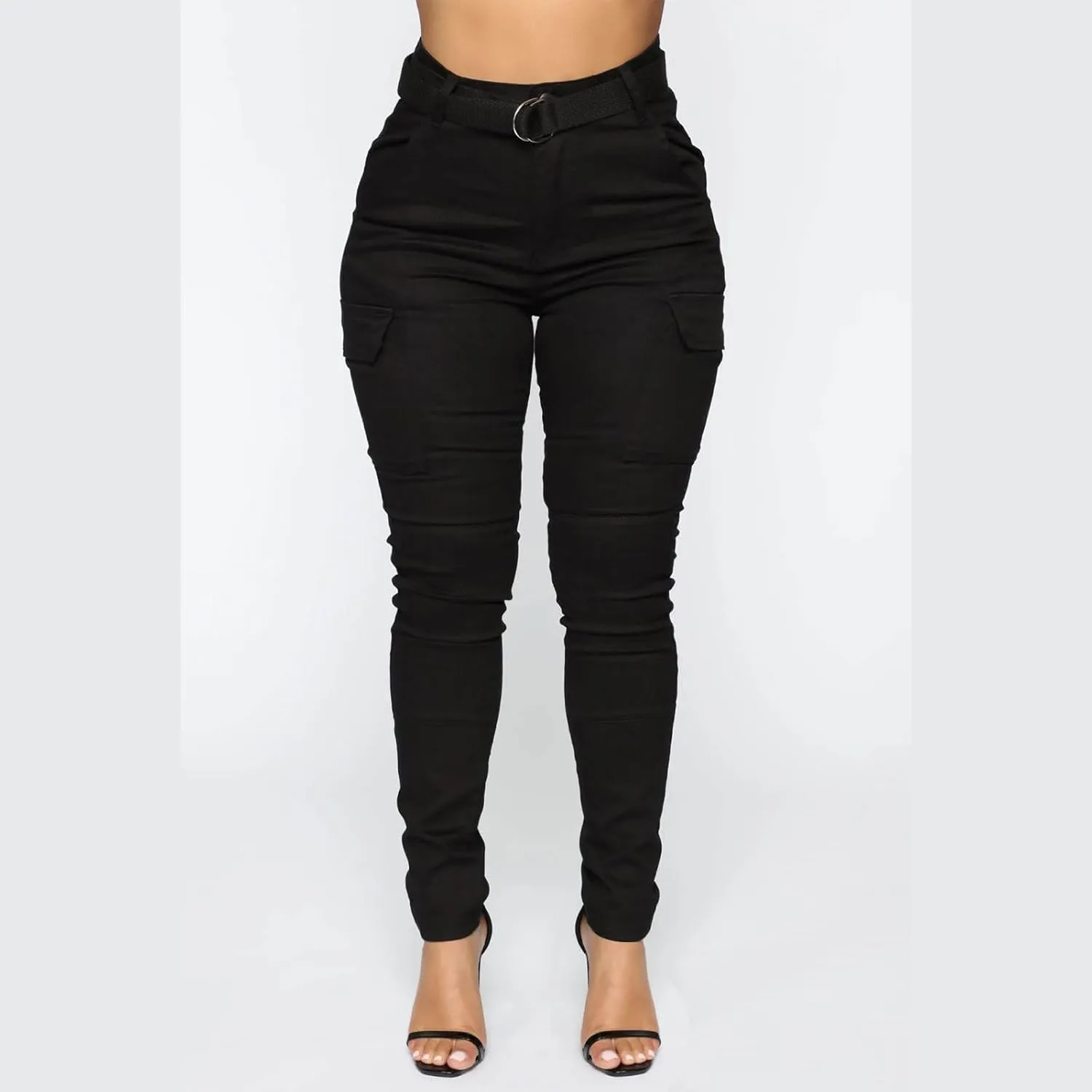 Women's High Waisted Skinny Jeans Slim Fit Casual Summer Outdoor Butt Lifting Tummy Control Stretch Denim Cargo Pants