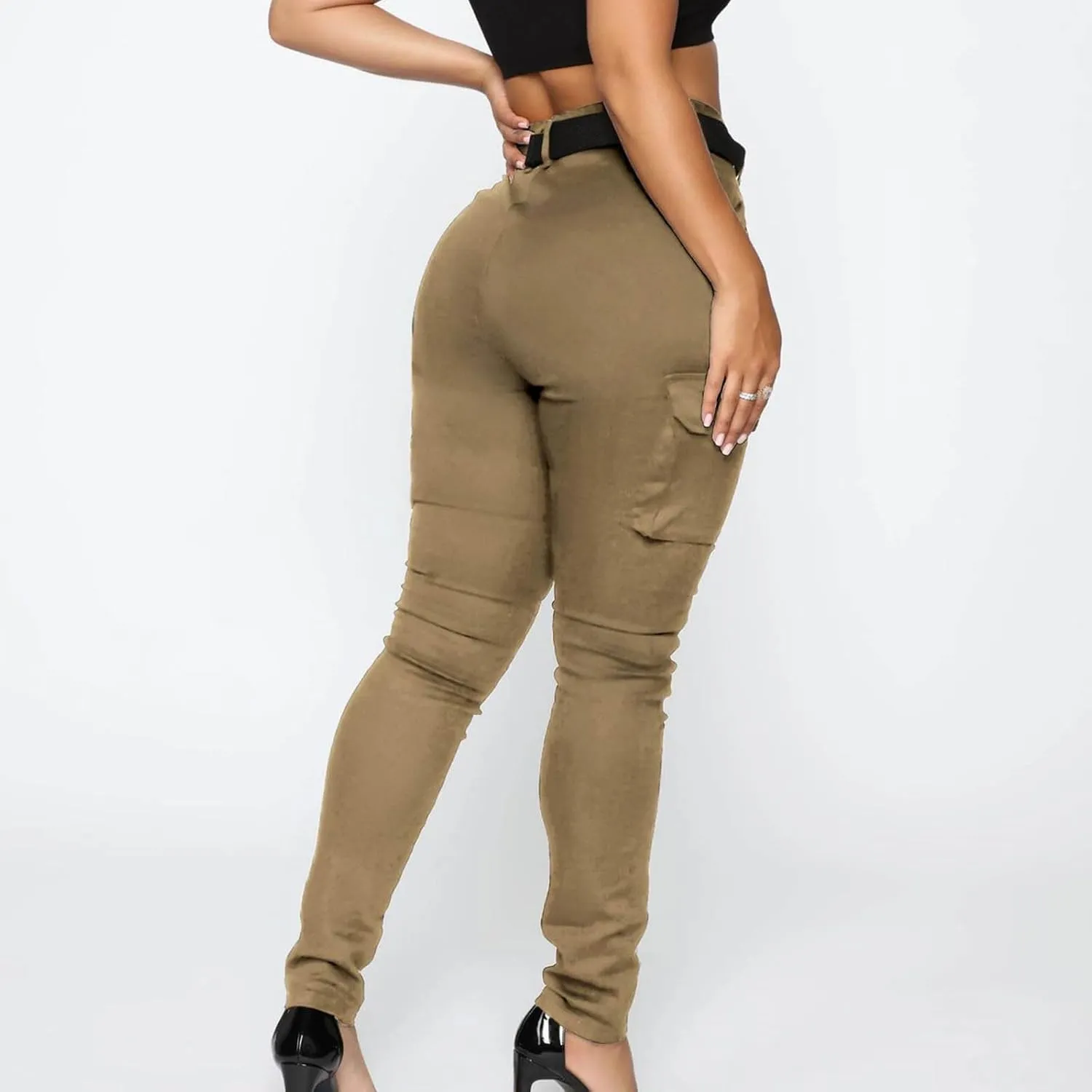 Women's High Waisted Skinny Jeans Slim Fit Casual Summer Outdoor Butt Lifting Tummy Control Stretch Denim Cargo Pants