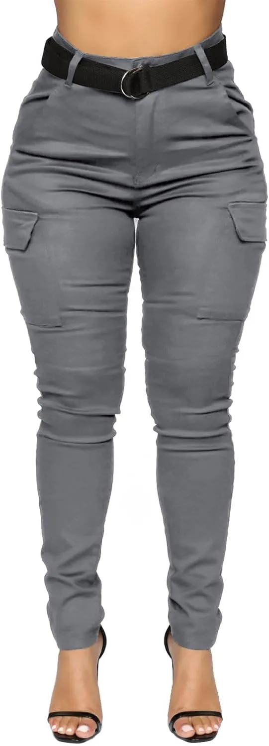 Women's High Waisted Skinny Jeans Slim Fit Casual Summer Outdoor Butt Lifting Tummy Control Stretch Denim Cargo Pants