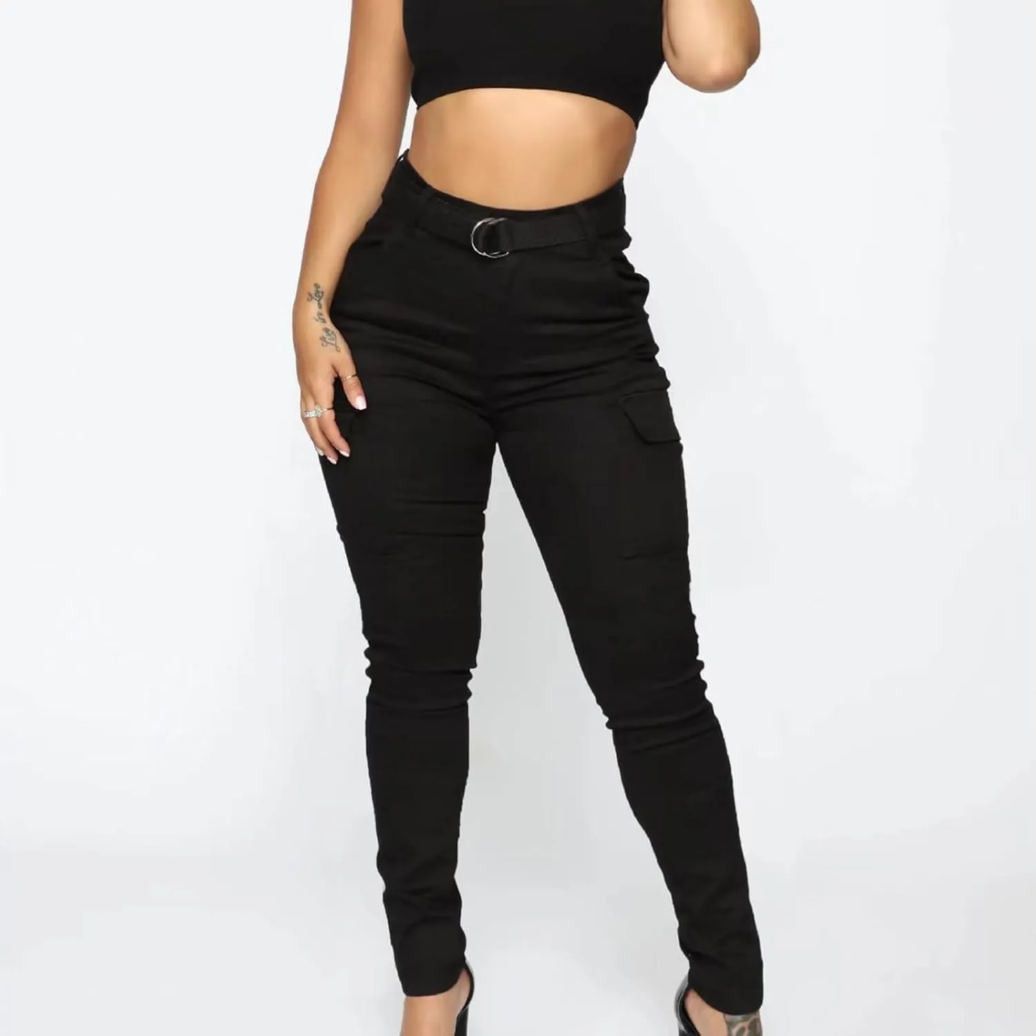 Women's High Waisted Skinny Jeans Slim Fit Casual Summer Outdoor Butt Lifting Tummy Control Stretch Denim Cargo Pants