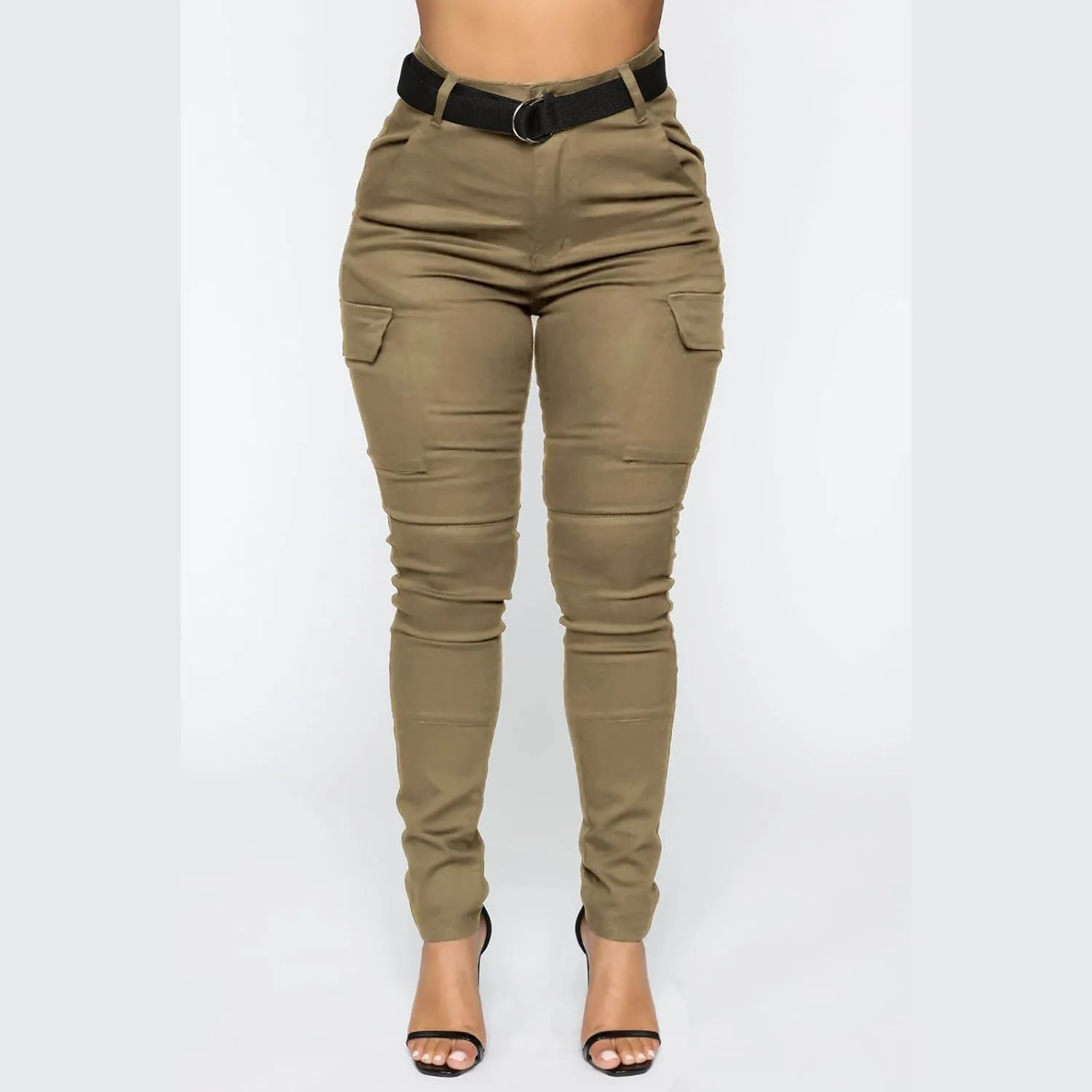 Women's High Waisted Skinny Jeans Slim Fit Casual Summer Outdoor Butt Lifting Tummy Control Stretch Denim Cargo Pants