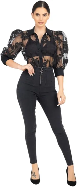 Women's High Waisted Skinny Jeans, Stretch Denim