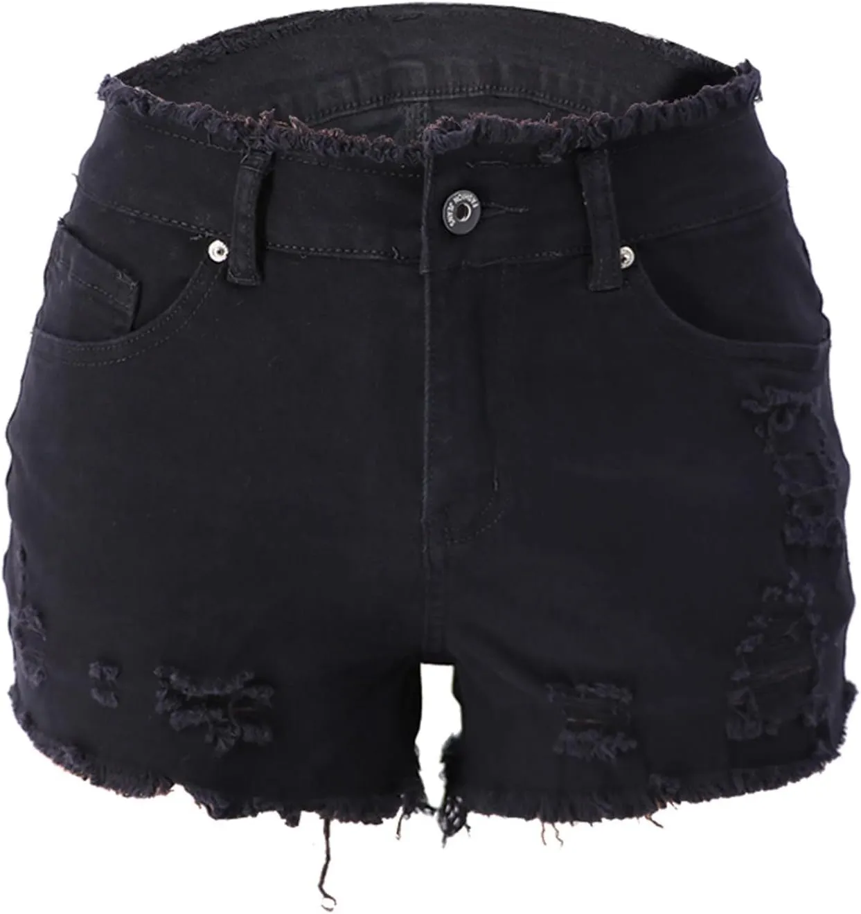 Womens High Waisted Skinny Stretchy Denim Shorts Casual Summer Frayed Raw Hem Distressed Ripped Jeans Hot Shorts
