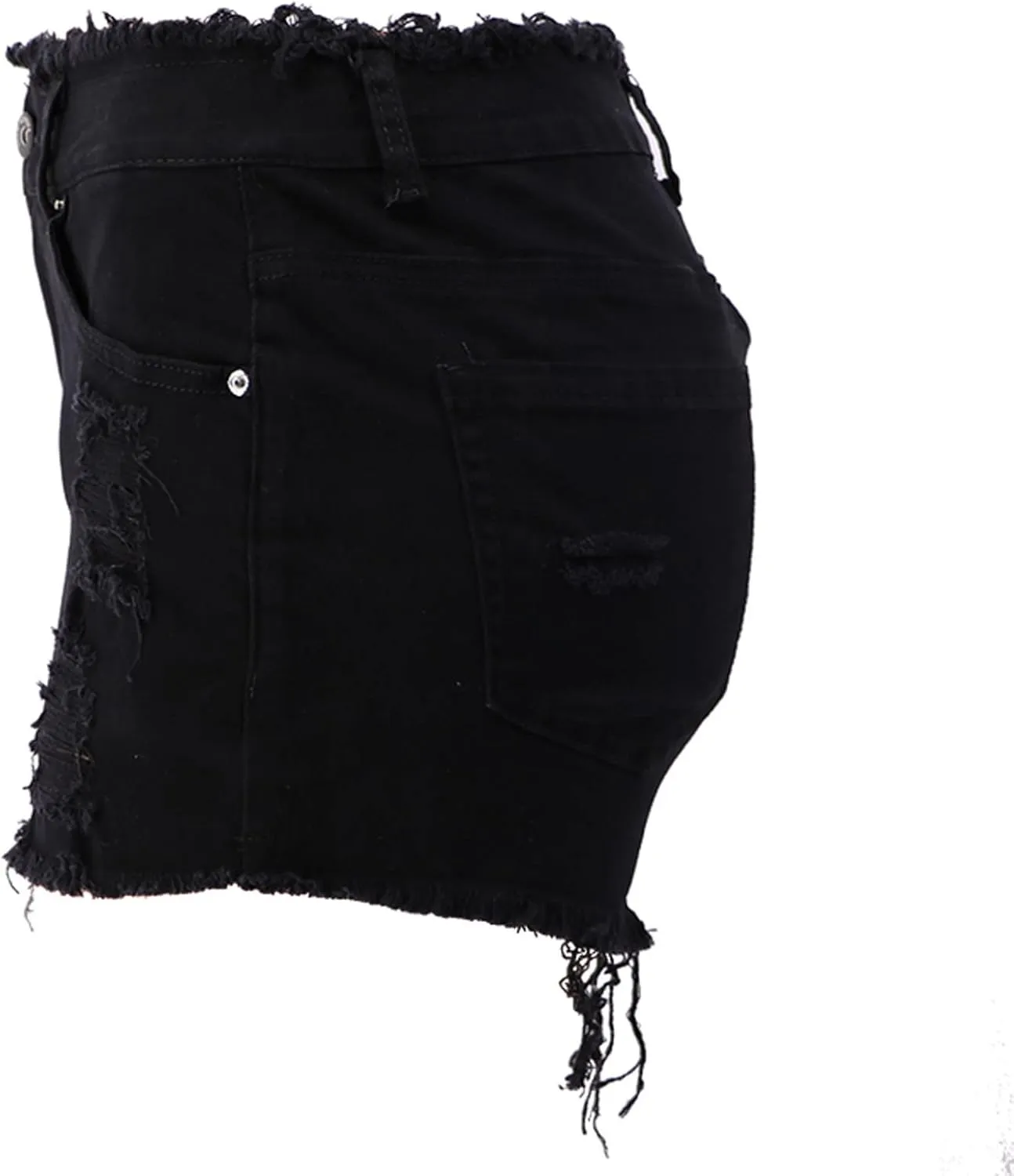 Womens High Waisted Skinny Stretchy Denim Shorts Casual Summer Frayed Raw Hem Distressed Ripped Jeans Hot Shorts