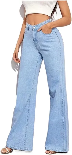 Women's High Waisted Wide Leg Baggy Stretch Denim Jeans lee Jeans for Women