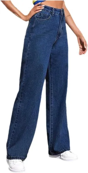 Women's High Waisted Wide Leg Baggy Stretch Denim Jeans lee Jeans for Women