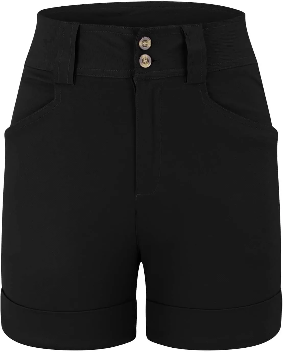 Women's Jean Shorts High Waisted Twill Folded Hem Short Pants Stretchy Button Down Trendy Summer Denim Shorts with Pockets