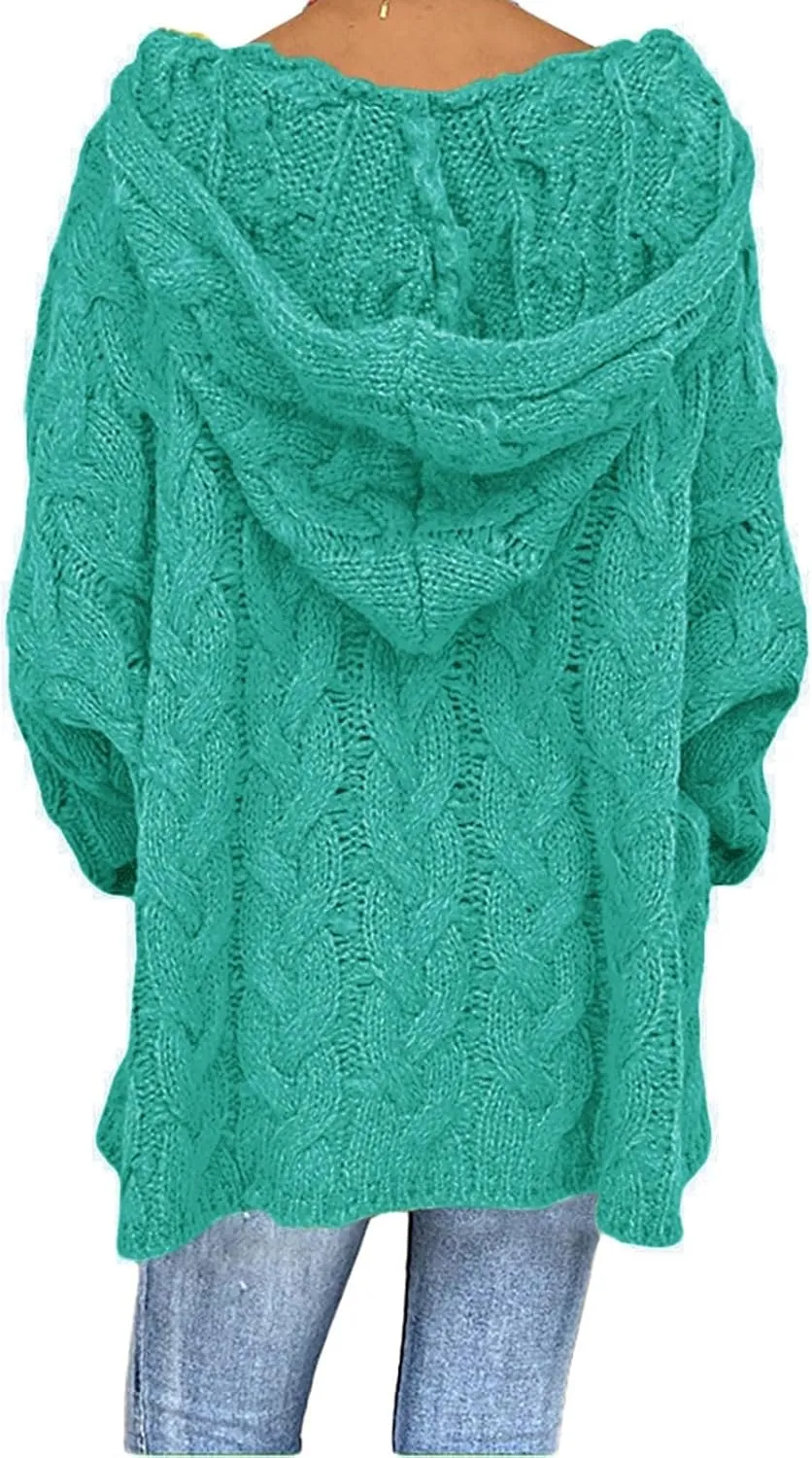 Womens Lightweight Hooded Sweaters Oversized Cozy Loose Chunky Knit Pullover Soft Knit Fitted Sweater Jumper Tops