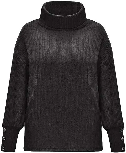 Women's Mock Turtleneck Sweaters Fashion Warm Winter Long Sleeve Pullover Cable Knit Sweaters Soft Jumper
