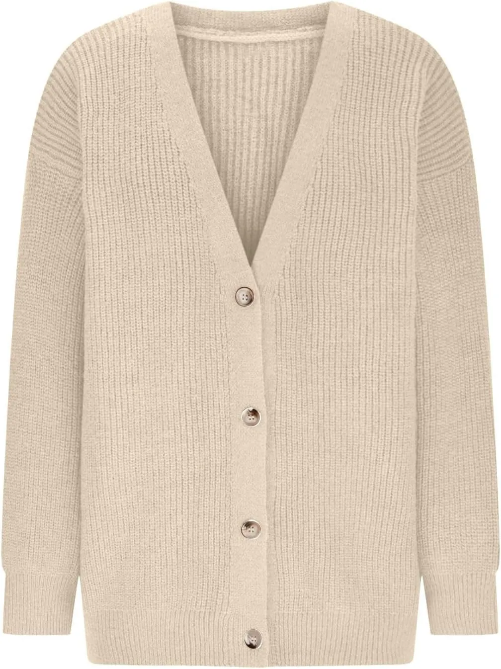 Women's Oversized Cable Knit Sweaters Long Sleeve Button up Chunky Cardigan Casual Fashion Outwear