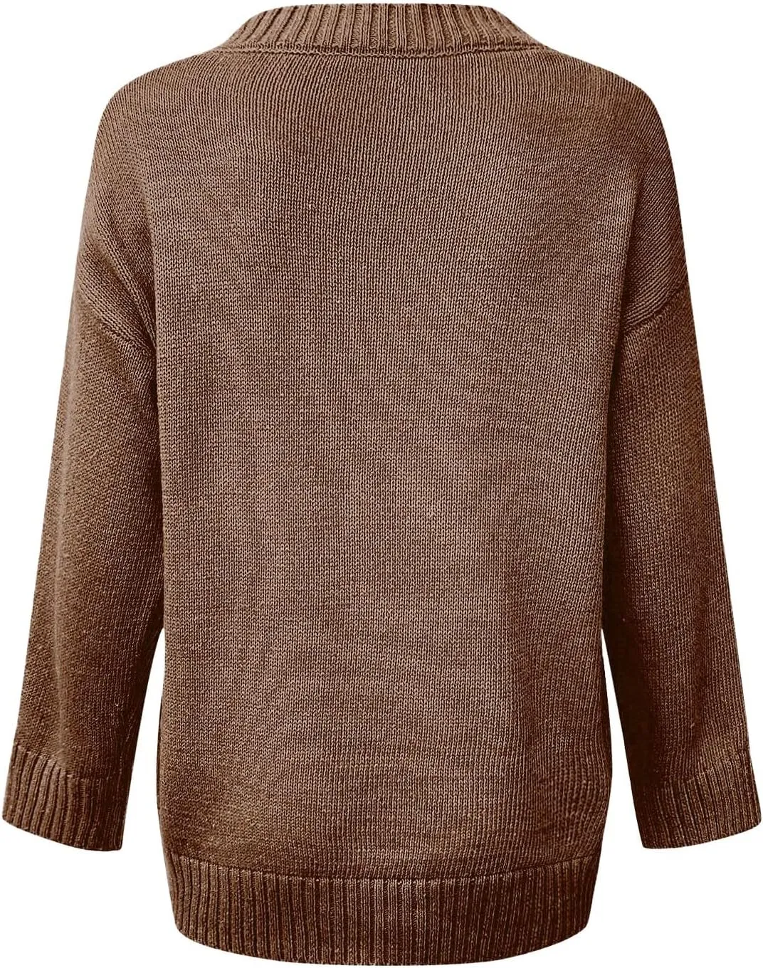 Womens Oversized Sweater Sexy Deep V Neck Cable Knit Sweaters Long Sleeve Loose Jumper Tunic Pullover Tops