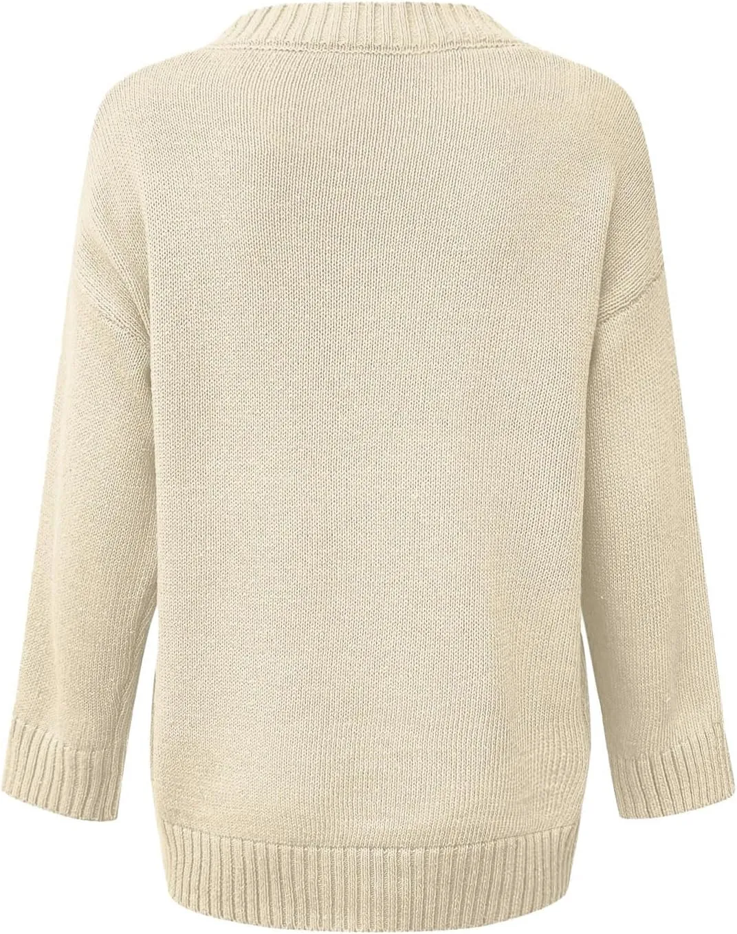 Womens Oversized Sweater Sexy Deep V Neck Cable Knit Sweaters Long Sleeve Loose Jumper Tunic Pullover Tops