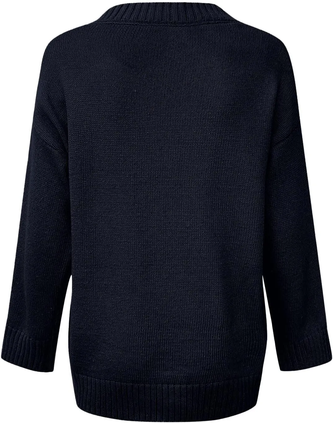 Womens Oversized Sweater Sexy Deep V Neck Cable Knit Sweaters Long Sleeve Loose Jumper Tunic Pullover Tops