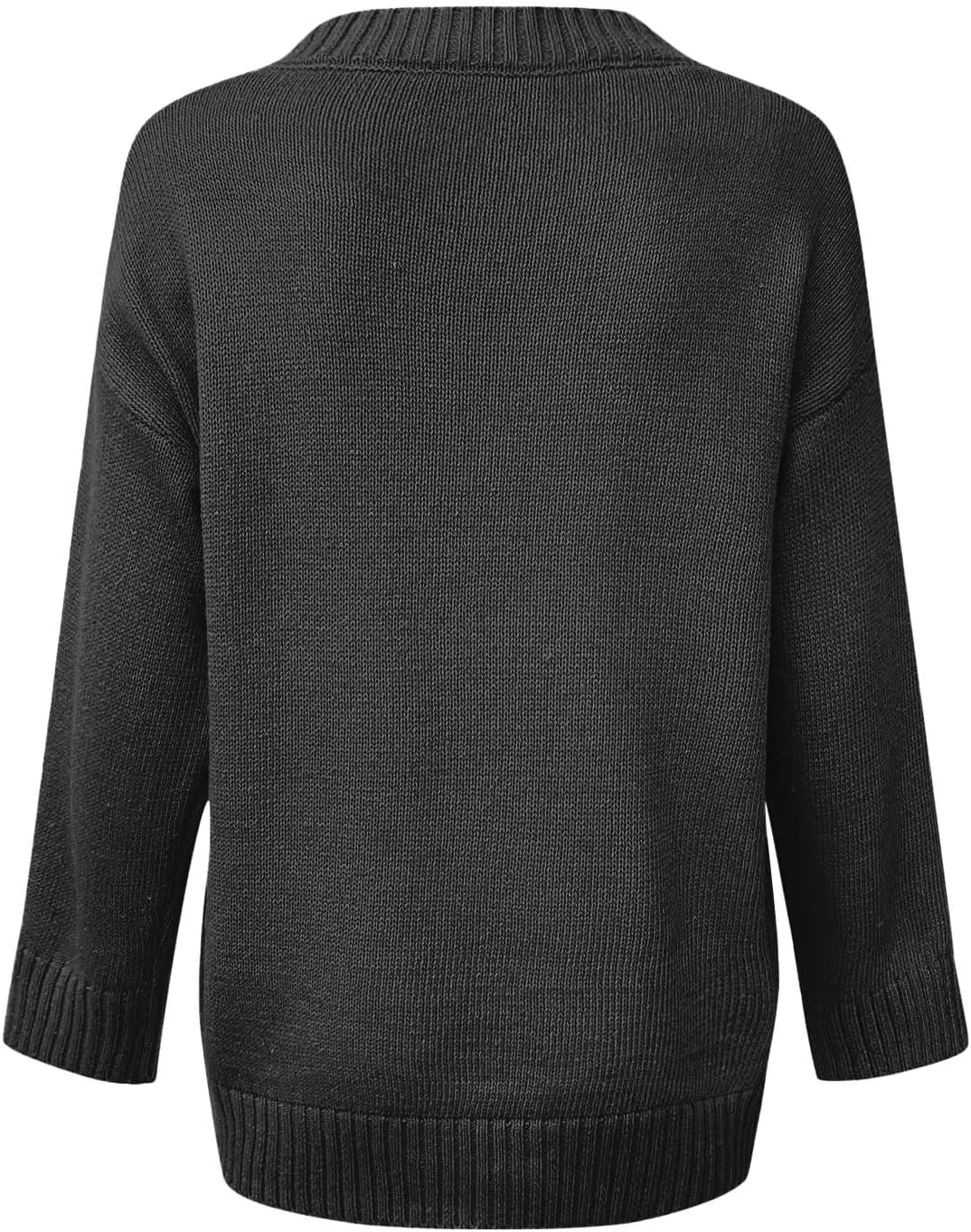 Womens Oversized Sweater Sexy Deep V Neck Cable Knit Sweaters Long Sleeve Loose Jumper Tunic Pullover Tops