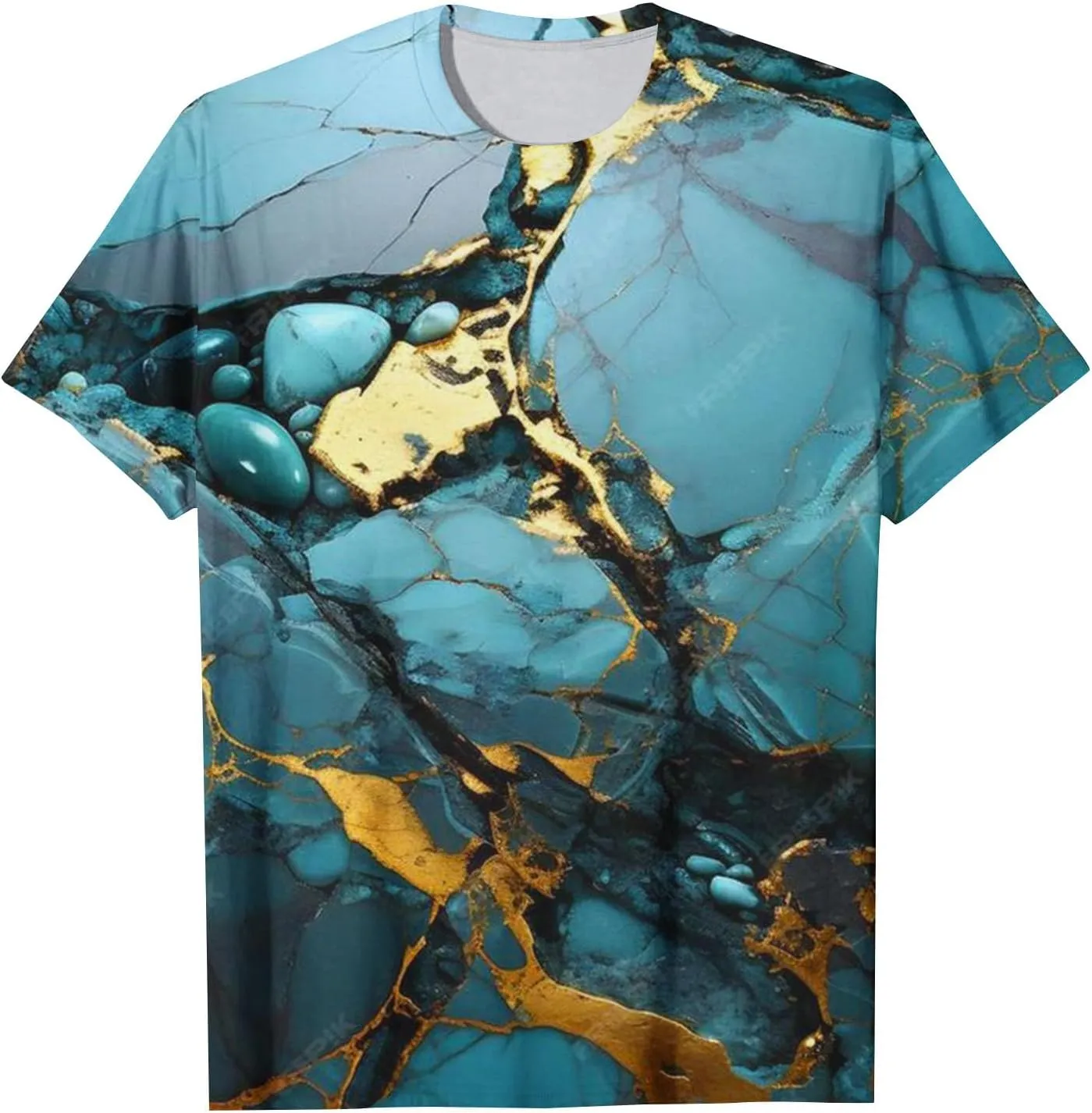 Womens Shirts Trendy Short Sleeve Crewneck Blouse Pullover Casual Loose Marble Print Graphic Tee Shirt Summer Fashion