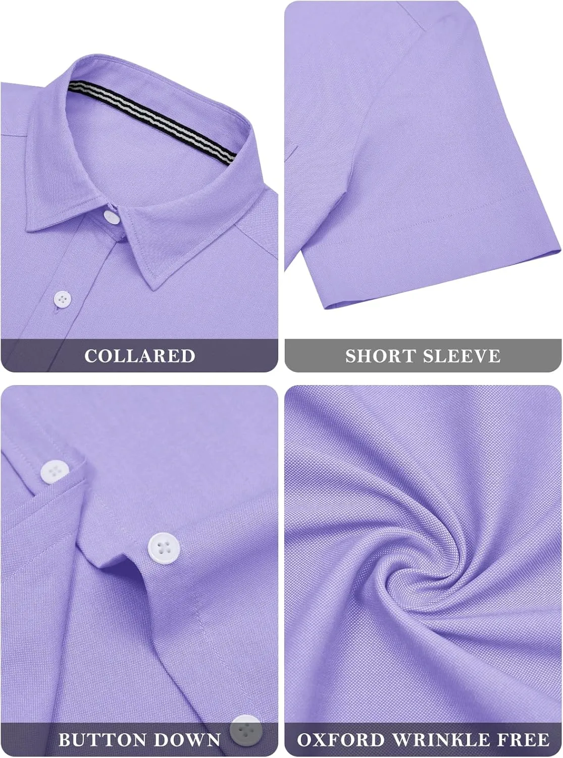 Womens Short Sleeve Button Down Shirts Stretch Oxford Shirts Cotton Dress Shirt Collared Blouse Formal Work Tunic Tops