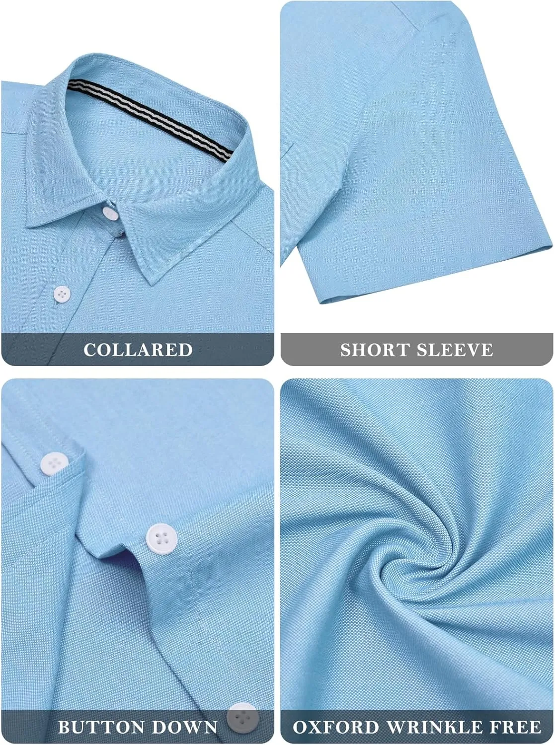 Womens Short Sleeve Button Down Shirts Stretch Oxford Shirts Cotton Dress Shirt Collared Blouse Formal Work Tunic Tops