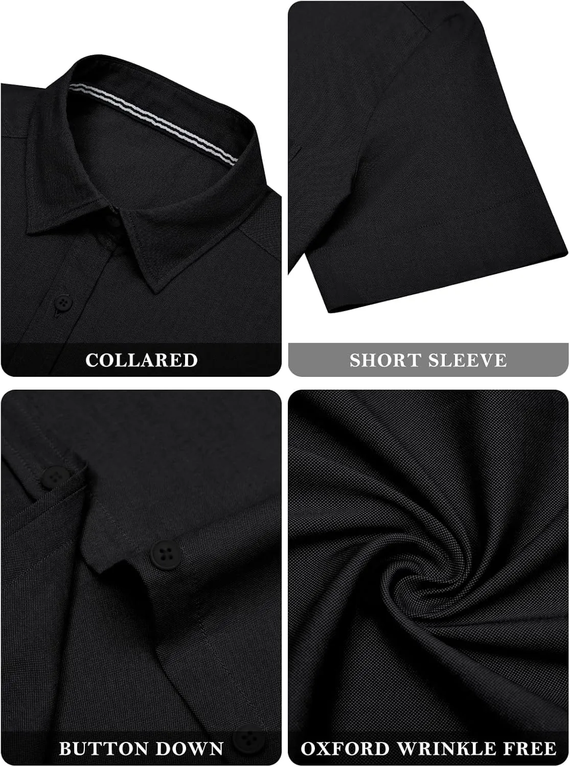 Womens Short Sleeve Button Down Shirts Stretch Oxford Shirts Cotton Dress Shirt Collared Blouse Formal Work Tunic Tops