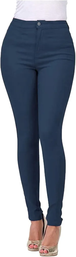 Womens Stretch Jeggings with Pockets Ripped High Waisted Classic Butt Lifting Yoga Leggings Fitted Denim Ankle Jeans