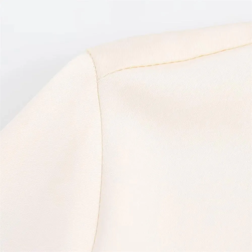 Womens Summer Polo Collar Silk Shirt Business Casual Long Sleeves Blouse Office Work Tops
